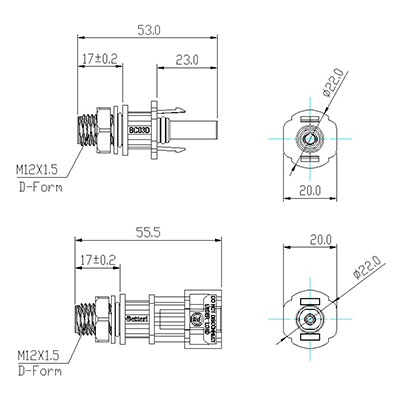 BC03D Photovoltaik Steckverbinder (Stecker und Buchse)